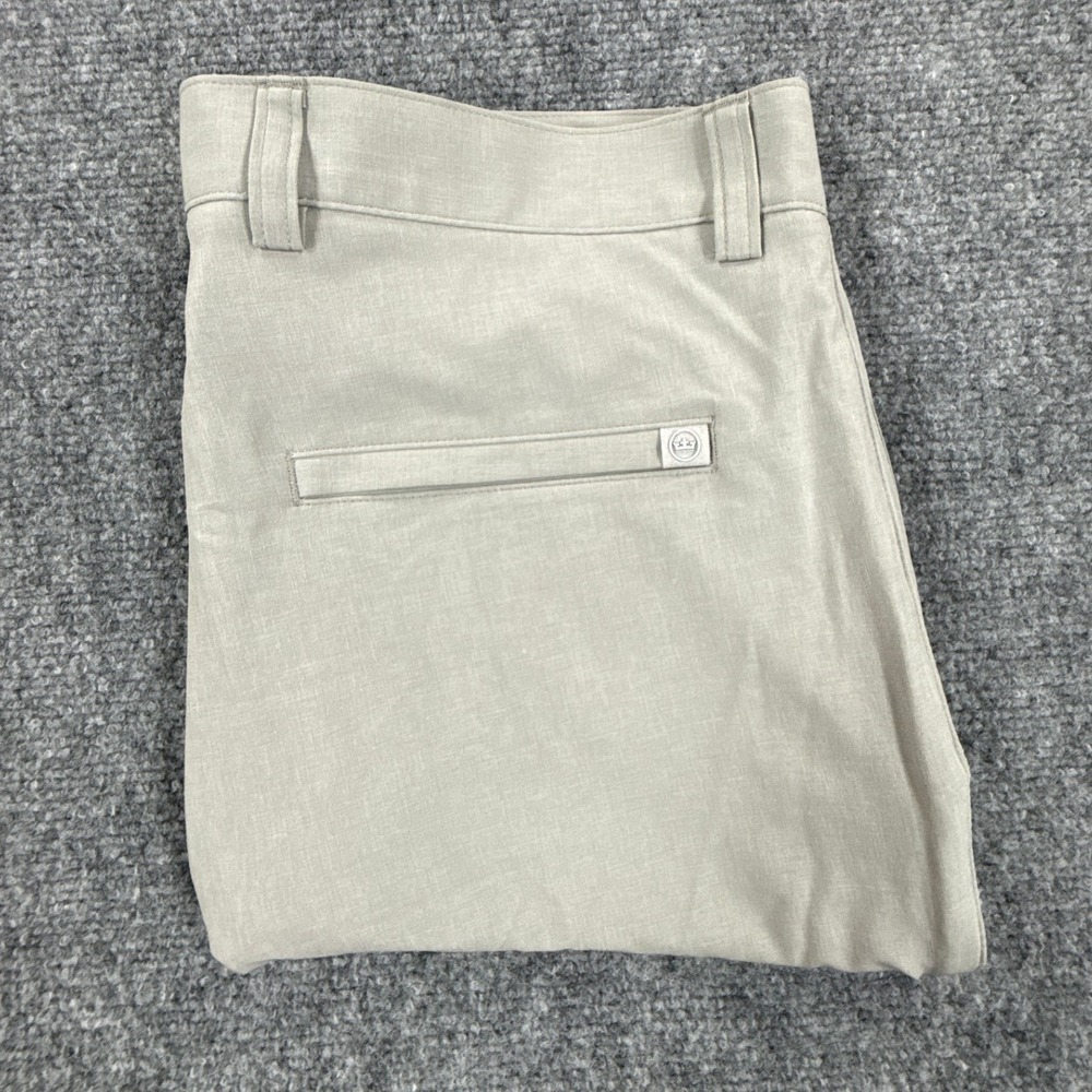 Peter Millar Crown Sport Mens 31 Stone Beige Performance Stretch Golf Shorts
